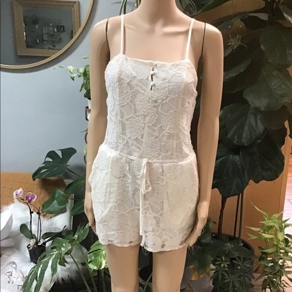 ZARA Lace Ramper Ecru Summer Jumpsuit New - Picture 3 of 11